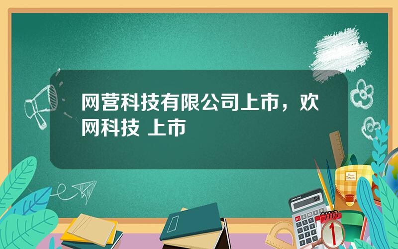 网营科技有限公司上市，欢网科技 上市